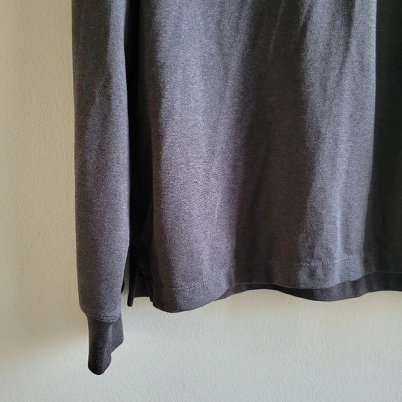Greg Norman Grey 1/4 zip Long- Sleeve Polo Shirt - Picture 4 of 11